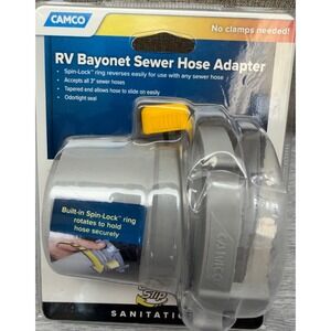 Camco Easy Slip RV Bayonet Sewer Hose Adapter 39173 Spin-Lock 3 Inch Fitting NEW